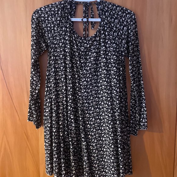Mini Floral Babydoll Dress Black XS - Picture 1 of 9